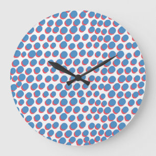 Funky Retro Neon: Vintage Seamless Large Clock