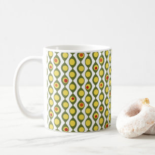 Funky Retro Olive Bead Custom Colours Pattern Coffee Mug