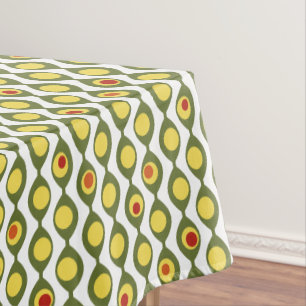 Funky Retro Olive Bead Custom Colours Pattern Tablecloth