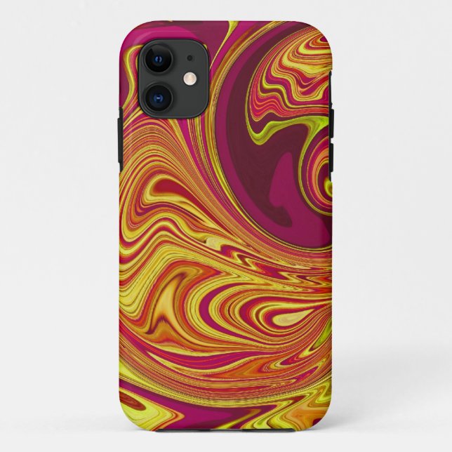 Funky  Retro Orange Swirl Case-Mate iPhone Case (Back)