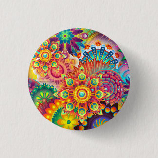 Funky Retro Pattern Abstract Bohemian 3 Cm Round Badge