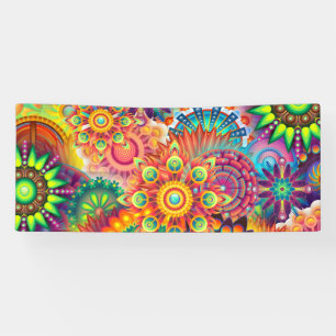 Funky Retro Pattern Abstract Bohemian Banner