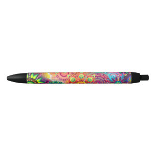 Funky Retro Pattern Abstract Bohemian Black Ink Pen