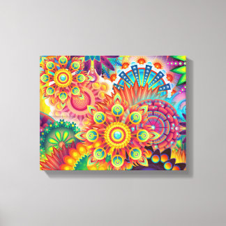 Funky Retro Pattern Abstract Bohemian Canvas Print