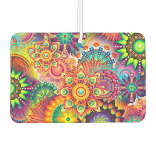 Funky Retro Pattern Abstract Bohemian Car Air Freshener