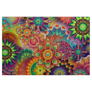 Funky Retro Pattern Abstract Bohemian Fabric