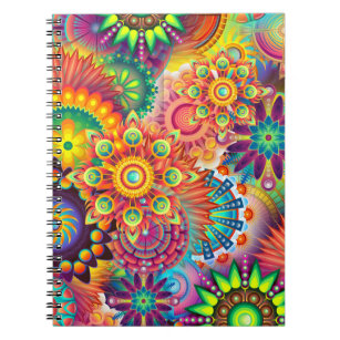 Funky Retro Pattern Abstract Bohemian Notebook