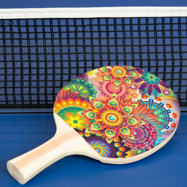 Funky Retro Pattern Abstract Bohemian Ping Pong Paddle (Insitu)