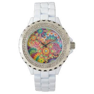 Funky Retro Pattern Abstract Bohemian Watch
