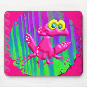 Funky Retro Peace Frog Mouse Mat
