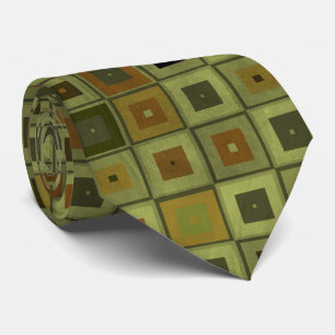 Funky Retro Shades of Green Brown Tie