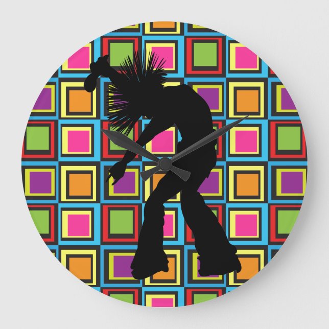 Funky Retro Singer Dancer Large Clock (Front)