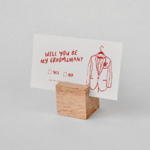 Funky Retro Will You Be My Groomsman Proposal Enclosure Card