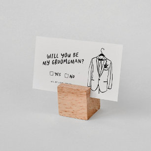 Funky Retro   Will You Be My Groomsman Proposal Enclosure Card