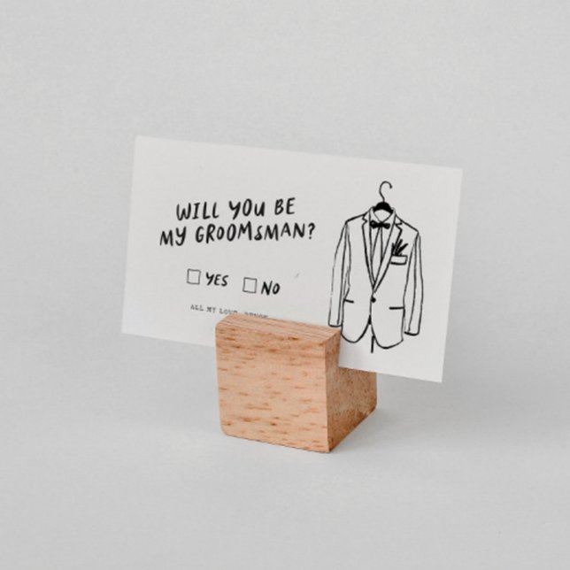 Funky Retro | Will You Be My Groomsman Proposal Enclosure Card (Creator Uploaded)