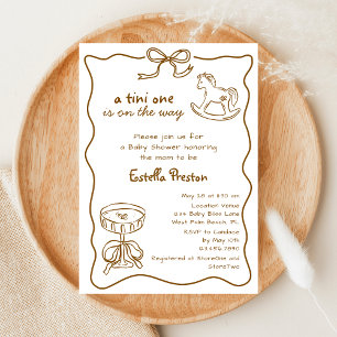 Funky Rocking Horse Espresso Martini Baby Shower Invitation
