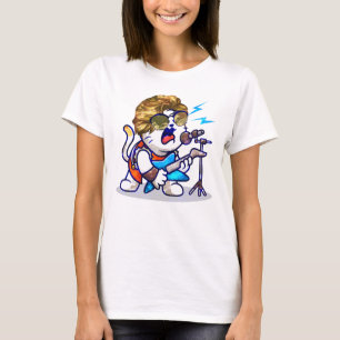 Funky Rockstar Cat – Cool Music Lover Kitty T-Shirt