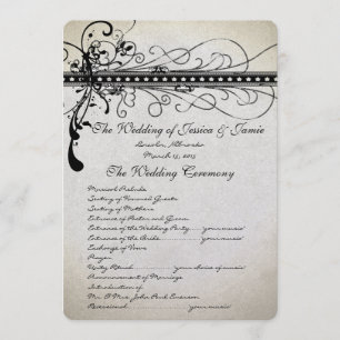 Funky Rustic Luxe Romantic Wedding Program Programme