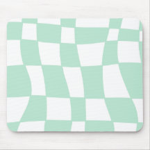 funky sage green checkered mouse pad