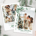 Funky Sage Green Christmas Bow Ribbon 5 Photo Holiday Card<br><div class="desc">Simply Elegant Stylish PHOTO Christmas Greeting Holiday Card.
 
Surprise and bring joy to your close ones and make the celebration unforgettable.

 For further customisation,  please click the "customise further" link and use our design tool to modify this template.</div>