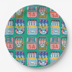 Funky Sardine Coastal Seafood Paper Plate