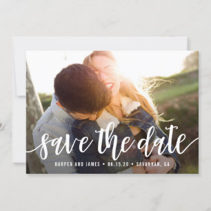Funky Script Editable Colour Save The Date Card