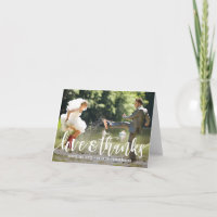 Funky Script Wedding Thank You Photo Card