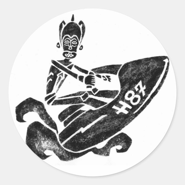 Funky Sea-Doo Classic Round Sticker (Front)