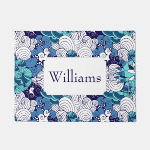 Funky Seashell Pattern Add Your Name Doormat