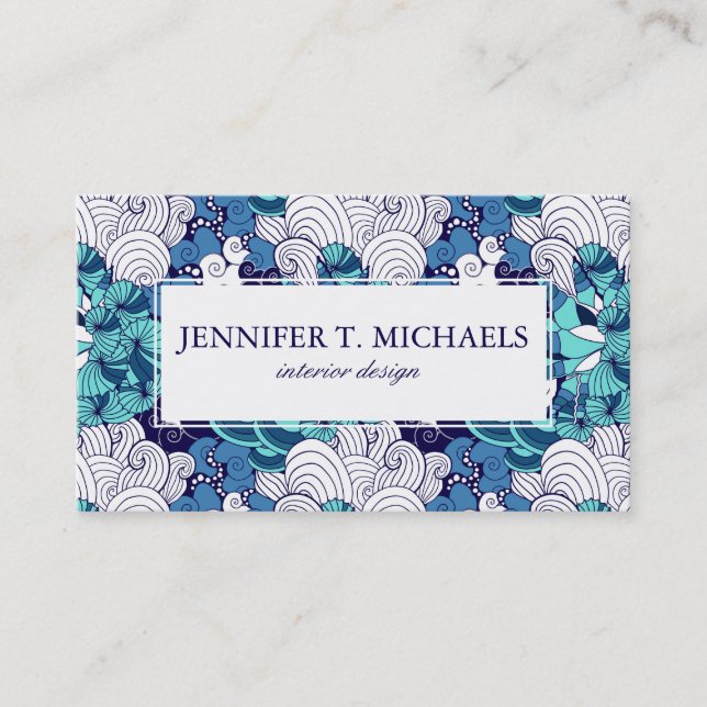 Funky Seashell Pattern Business Card (Front)