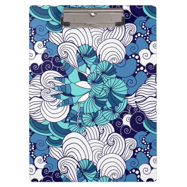 Funky Seashell Pattern Clipboard (Front)