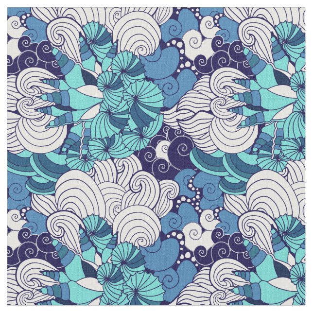 Funky Seashell Pattern Fabric (Close Up)