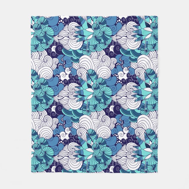 Funky Seashell Pattern Fleece Blanket (Front)