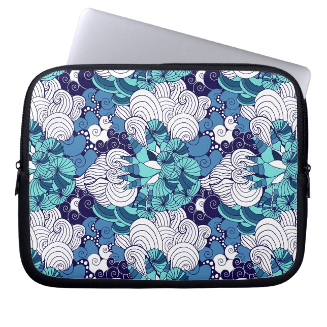 Funky Seashell Pattern Laptop Sleeve (Front)