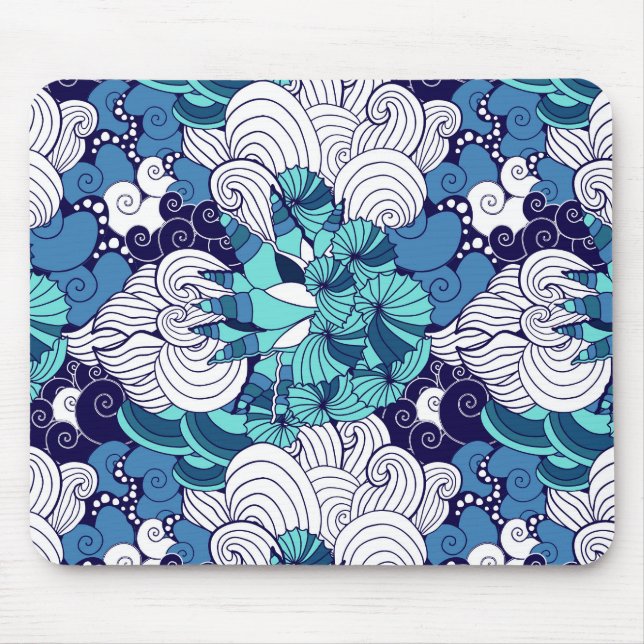 Funky Seashell Pattern Mouse Mat (Front)