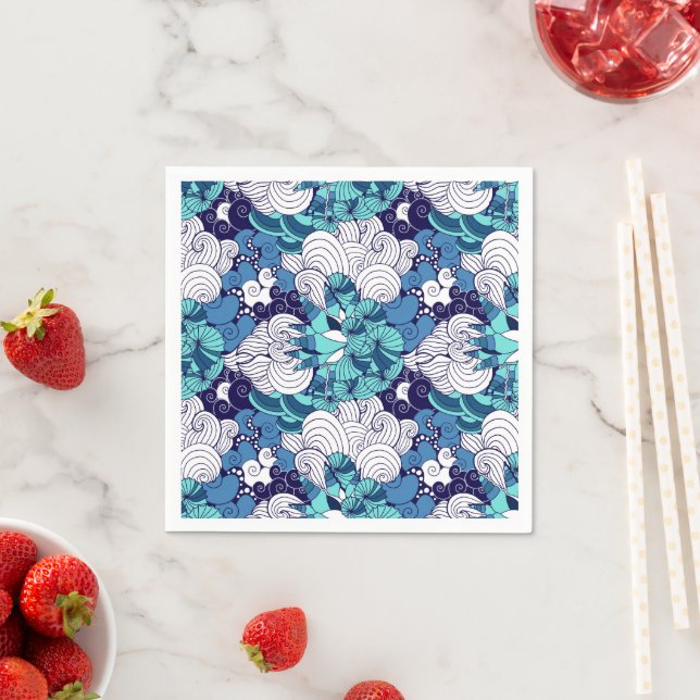 Funky Seashell Pattern Napkin (Insitu)
