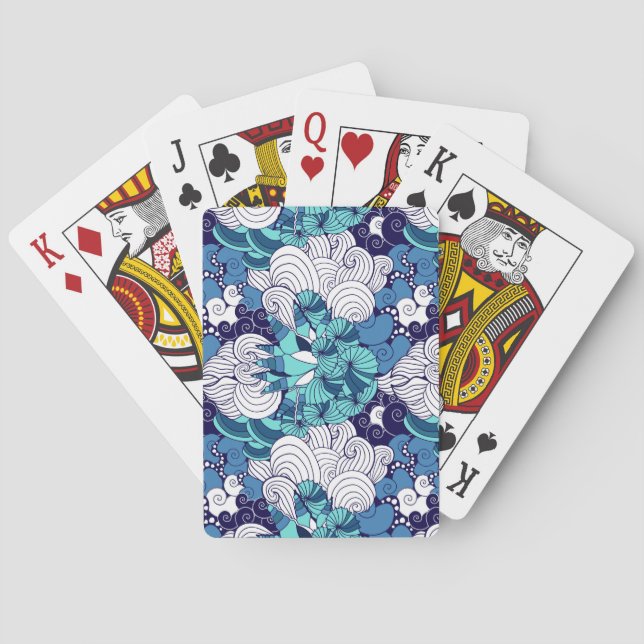 Funky Seashell Pattern Playing Cards (Back)