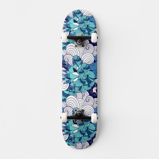 Funky Seashell Pattern Skateboard (Front)