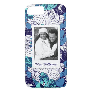 Funky Seashell Pattern   Your Photo & Name iPhone 8/7 Case