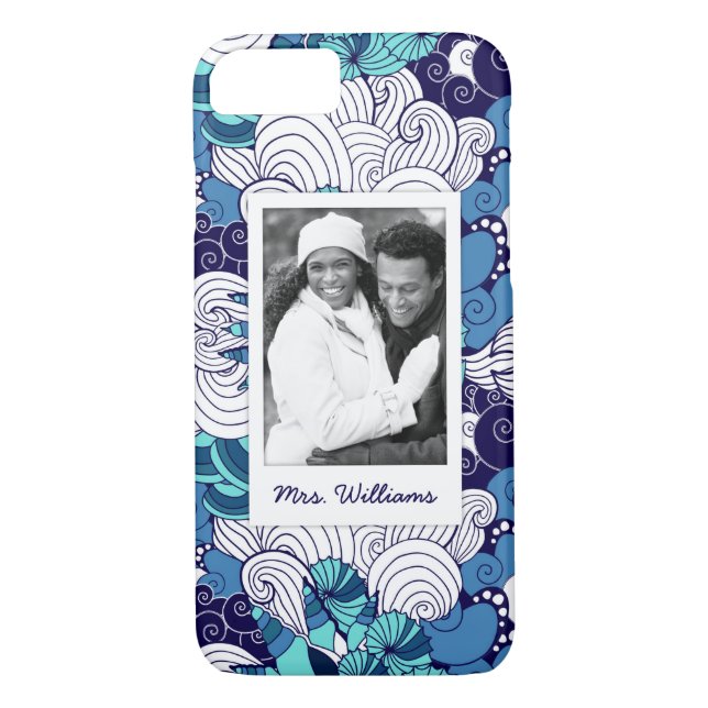 Funky Seashell Pattern | Your Photo & Name Case-Mate iPhone Case (Back)