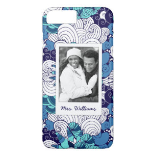 Funky Seashell Pattern Your Photo & Name iPhone 8 Plus/7 Plus Case
