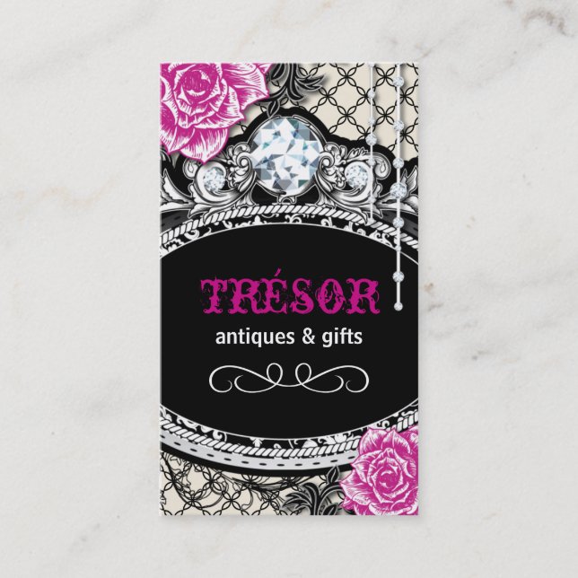 Funky Shabby Chic Business Cards (Front)