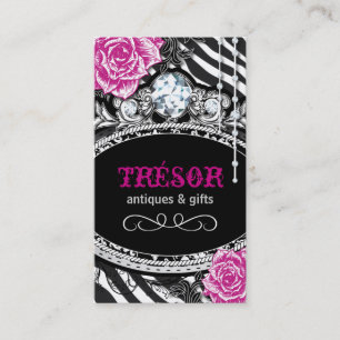 Funky Shabby Chic Zebra Stripes Business Cards