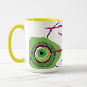 Funky Simple Ghoulish Zombie Scratched Pop Art  Mug