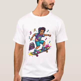 Funky Skater Boy Graphic T-Shirt