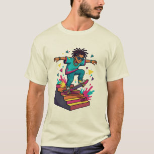 Funky Skater Boy Graphic T-Shirt