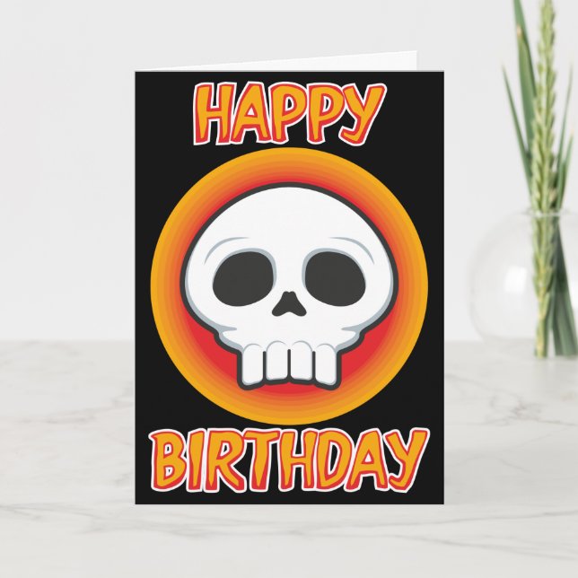 Funky Skull Birthday Card (Front)