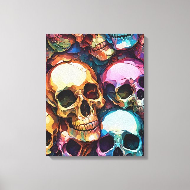 Funky Skulls Canvas Print (Front)