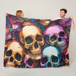 Funky Skulls Fleece Blanket