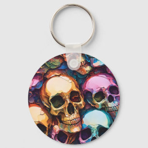 Funky Skulls Key Ring